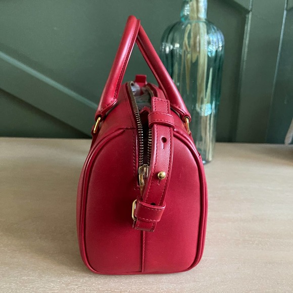 Saint Laurent Boston Bag Crossbody Red Smooth - Picture 3 of 15
